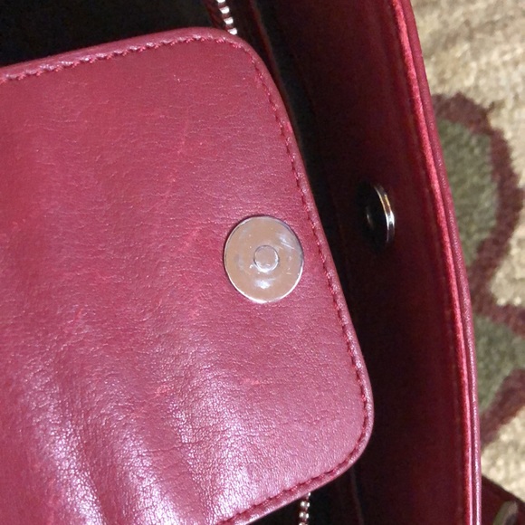 FRANKLIN COVEY Red Leather Briefcase Purse Executive Size Dual Strap TOTE Zipper - Picture 16 of 16